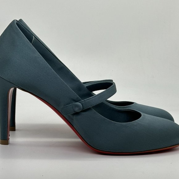 Christian Louboutin PUMPPIE WALLIS 85 Satin Mary Jane Heels Pumps Shoes - Picture 8 of 16